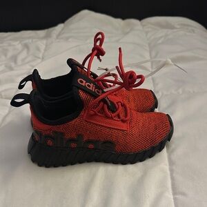 Adidas Red and Black Knit Sneakers